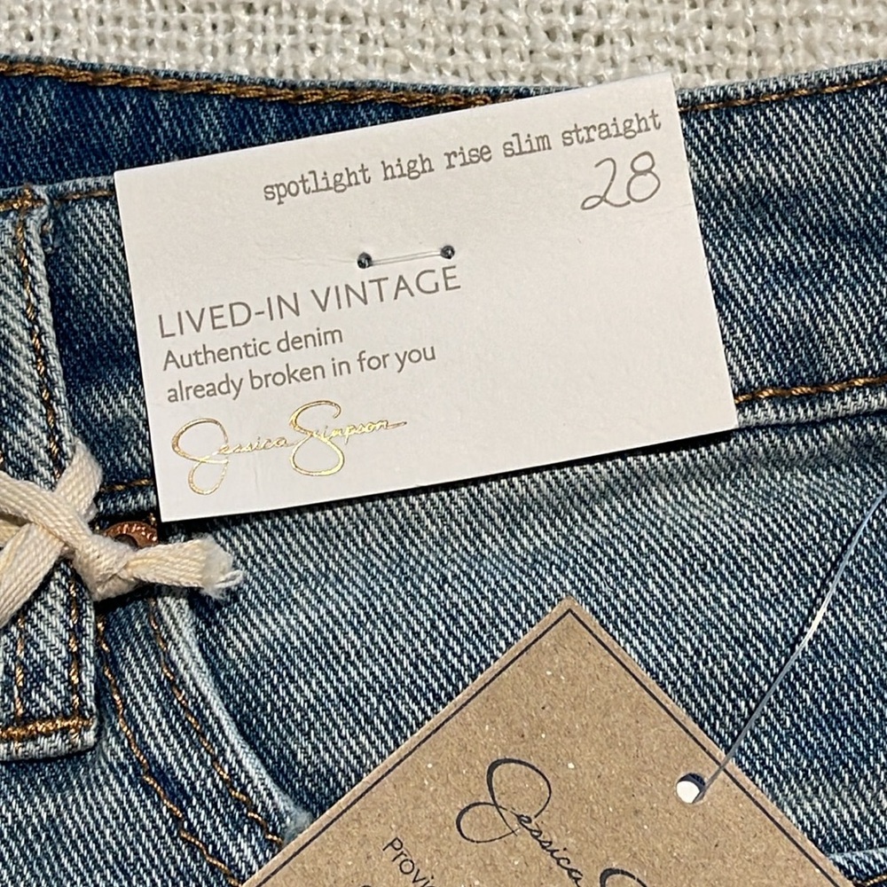 Jessica Simpson Lived Vintage. Spotlight high rise slim straight- 28, 29, 30, 31 - Picture 4 of 13